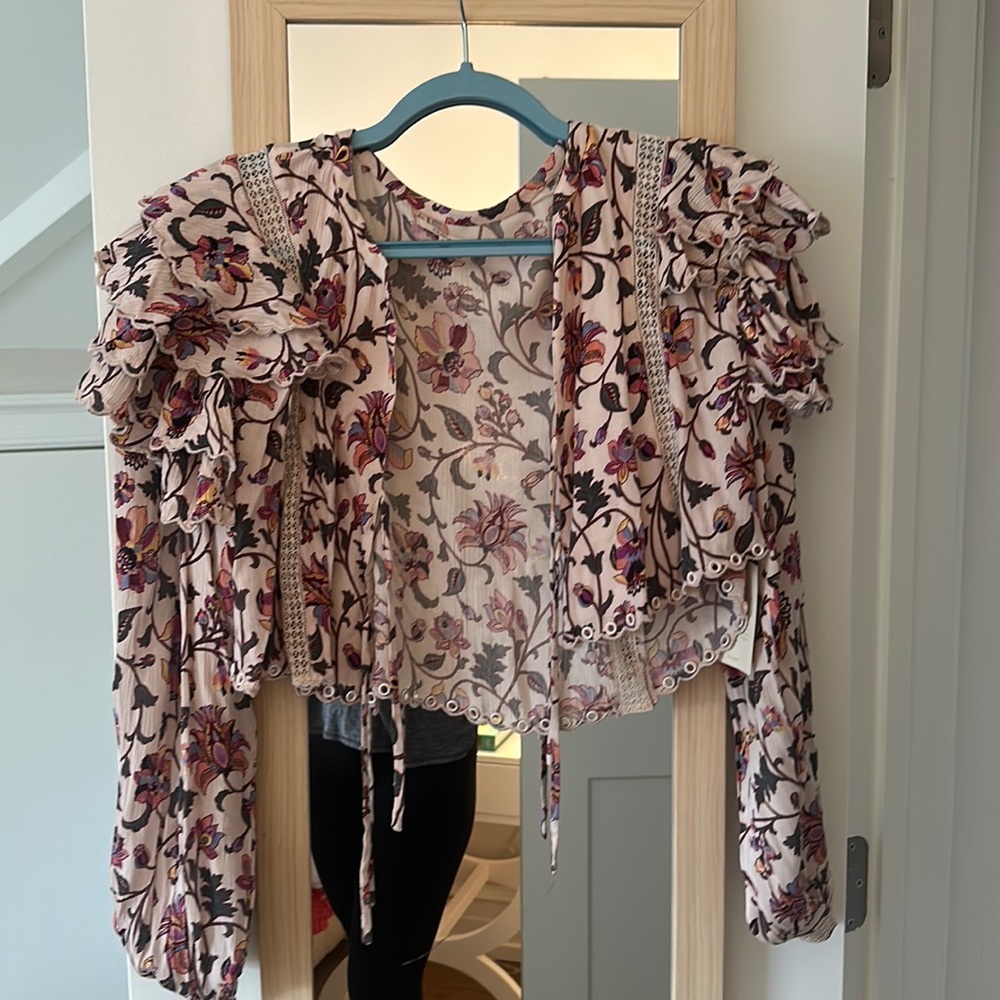 Tularosa long sleeve fringe top